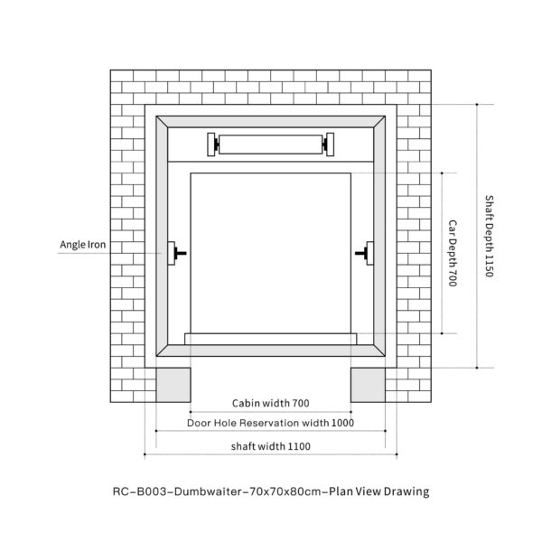 rc-b003-dumbwaiter-70x70x80cm-3 RC-B003 100kg 0.75kW Dumbwaiter Lift | 70x70x80cm Rear Counterweight