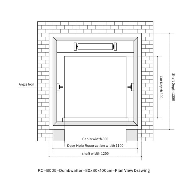 RC-B005 200kg 1.1kW Dumbwaiter Lift | 80x80x100cm Rear Counterweight