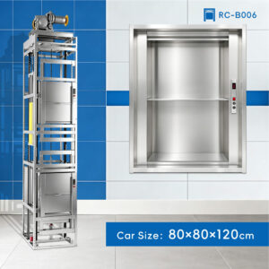 RC-B006 200kg 1.1kW Dumbwaiter Lift | 80x80x120cm Rear Counterweight