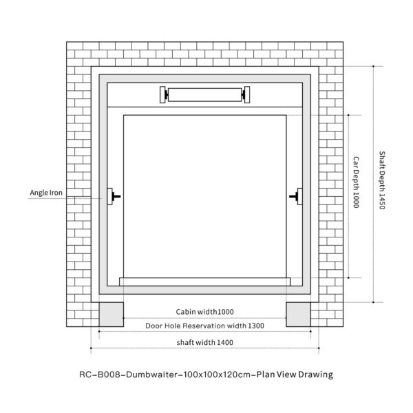 rc-b008-dumbwaiter-100x100x120cm-3 RC-B008 250kg 1.5kW Dumbwaiter Lift | 100x100x120cm Rear Counterweight
