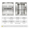 SC-A001 100kg 0.75kW Dumbwaiter Lift | 60x60x80cm Side Counterweight