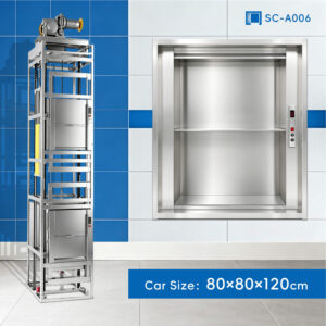 SC-A006 200kg 1.1kW Dumbwaiter Lift | 80x80x120cm Side Counterweight