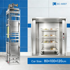 SC-A007 200kg 1.1kW Dumbwaiter Lift | 80×100×120cm Side Counterweight