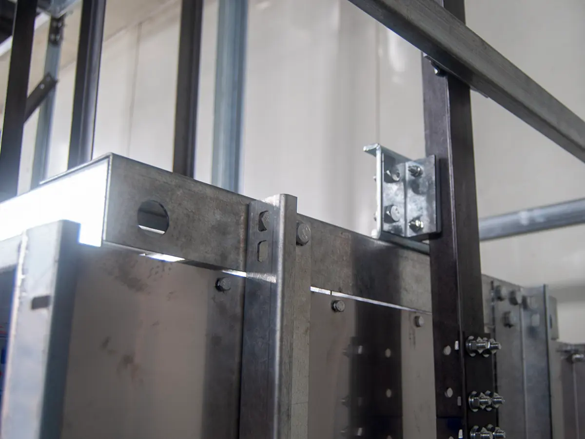 Dumbwaiter control panel with floor call buttons and indicators used to operate a commercial service lift