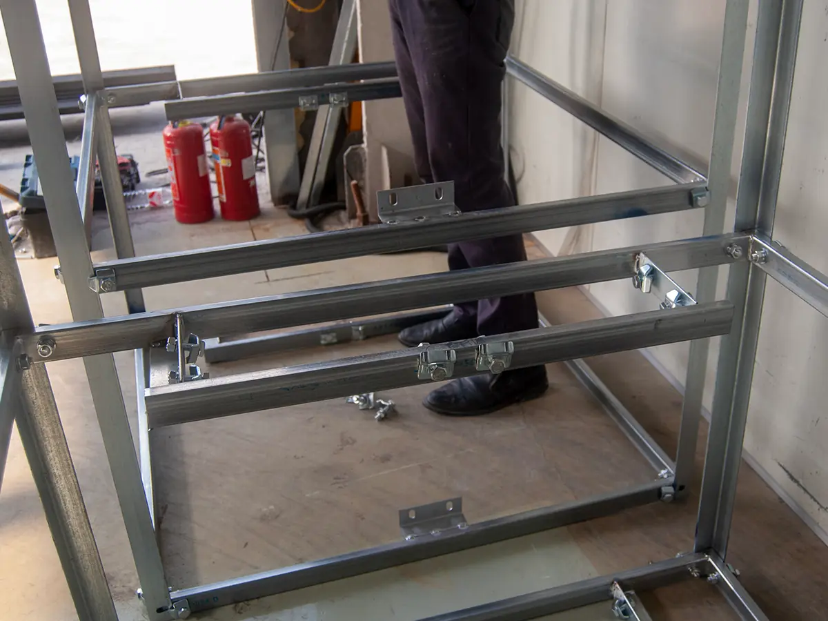 Commercial food lift cab interior kept clean and maintained for safe daily restaurant operation