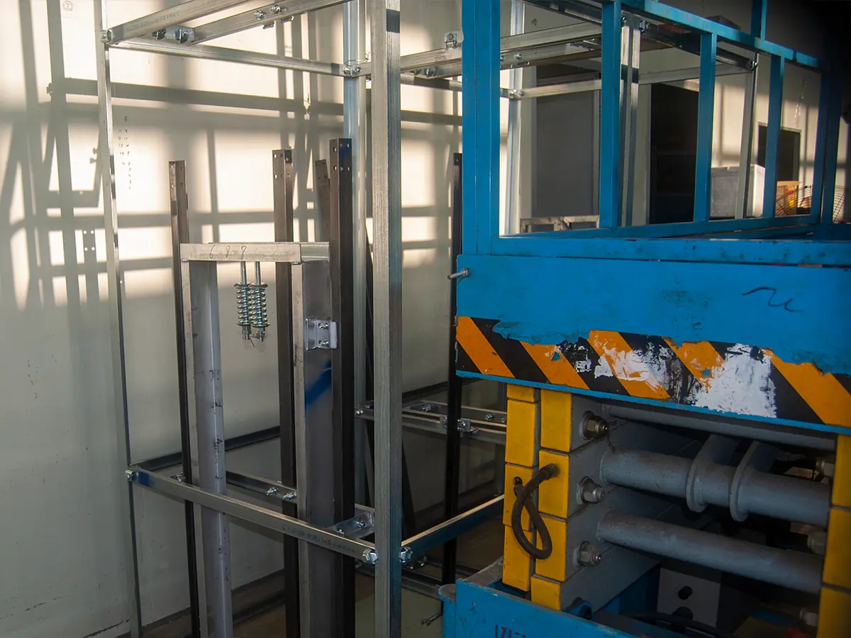Restaurant dumbwaiter delivering food between dining floor and kitchen in a multi-level venue